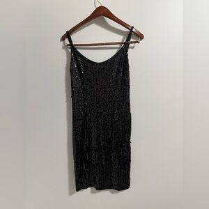 Vintage Oleg Cassini Black Sequin Mini Dress